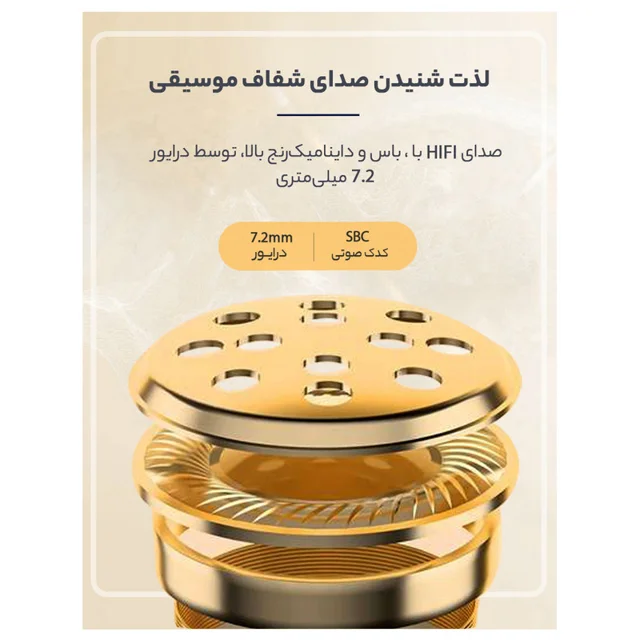 هدفون بلوتوثی کیو سی وای مدل T13 TWS با نویز کنسلینگ میکروفون (ENC)، درگاه شارژ USB Type-C 101508005