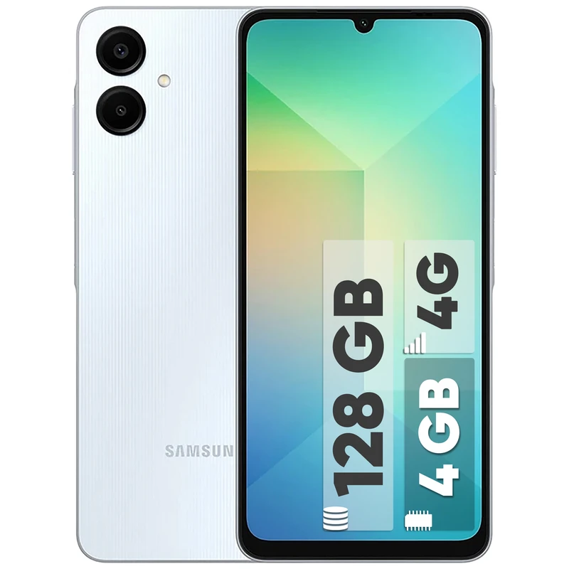 گوشی موبایل سامسونگ مدل Galaxy A06 دو سیم کارت ظرفیت 128 گیگابایت و رم 4 گیگابایت با گارانتی 18 ماهه